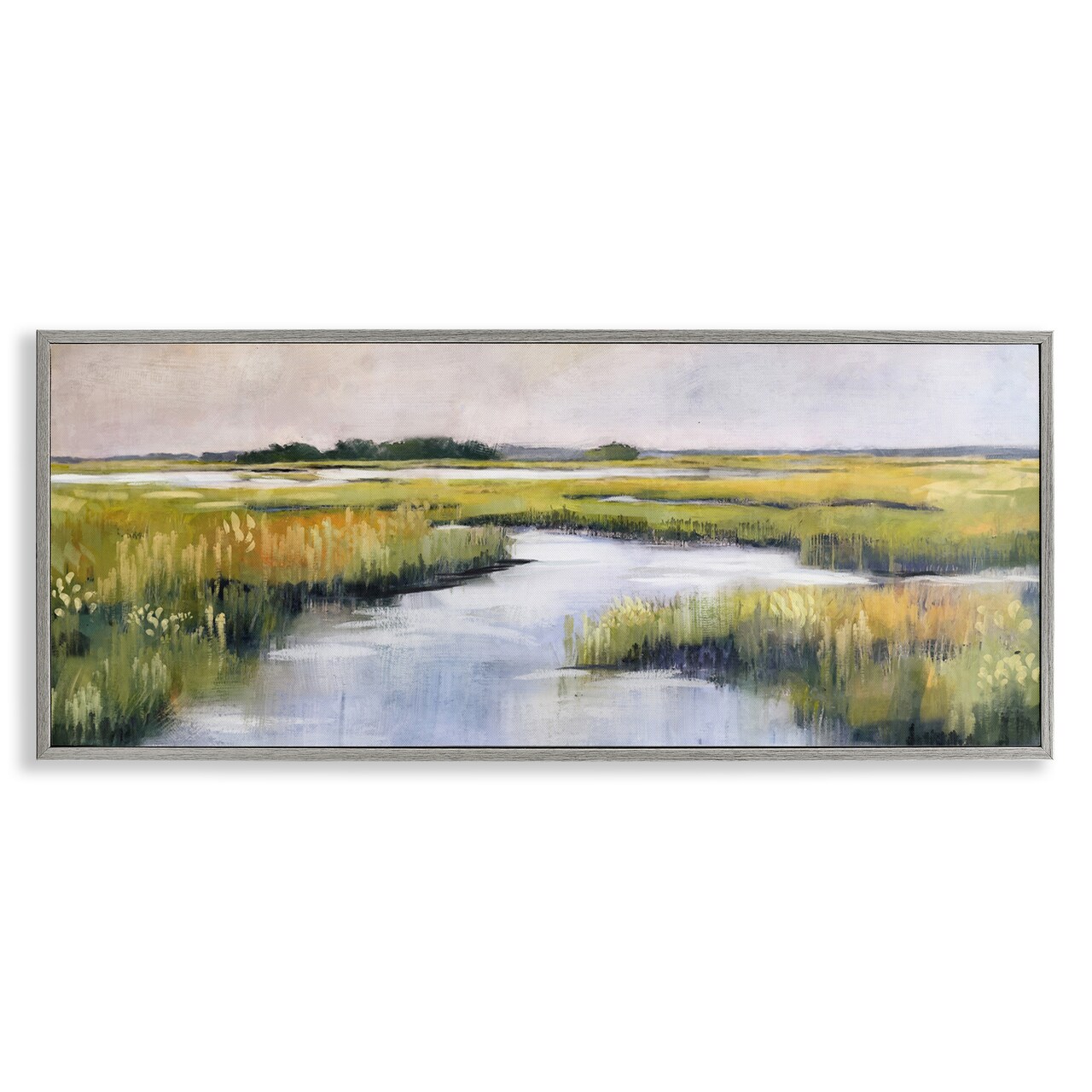 Stupell Industries Grassy Rural Marshlands Framed Giclee Wall Art Design by Nina Blue